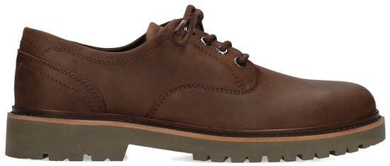 Manfield Heren Bruine Leren Veterschoenen Maat 42