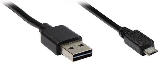 Alcasa USB 2.0 A/micro B, 3m USB-kabel Zwart