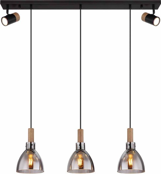 Globo hanglamp Mattea - zwart - metaal - 15550-3H