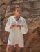 Next - Dames - Ruimvallend strandshirt - Tall - Wit