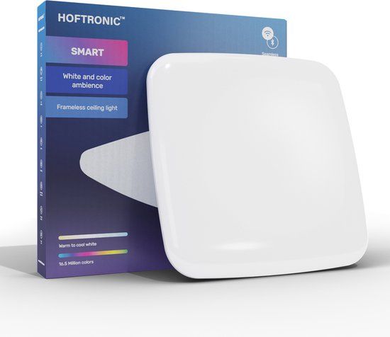 HOFTRONIC Slimme Plafondlamp Vierkant 42cm - RGBWW - WiFi + Bluetooth - Dimbaar