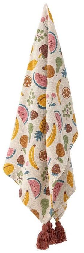 Bloomingville Plaid FRUITTA Katoen Wit Gebloemd