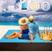 Unyqoos® Deken voor strand en picknick – deken voor buiten, waterdicht, 210 x 250 cm, polyester, zandvrij, inclusief 4 plastic pennen & karabijnhaken, 4 bevestigingspunten, bleu