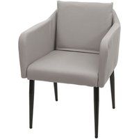 Eetkamerstoel HWC-H93, keukenstoel fauteuil stoel ~ imitatieleer taupe-grijs