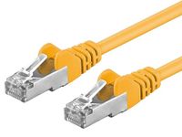 PremiumCord Netwerkkabel, Ethernet, LAN & patchkabel CAT6a, 10 Gbit/s, S/FTP PIMF afscherming, AWG 26/7, 100% Cu, snel flexibel en robuust RJ45-kabel, geel, 0,25 m