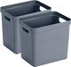 Sunware Opbergbox Sigma - 2 stuks - donkerblauw - kunststof - 25 liter