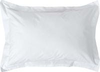 Homescapes Taie d'oreiller 50x75 cm avec Bord (Oxford) – Blanc – 100% Percale de Coton Égyptien – 200 TC