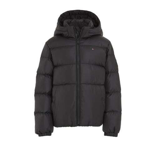 Tommy Hilfiger Tommy Hilfiger gewatteerde winterjas ESSENTIAL DOWN van gerecycled polyester zwart