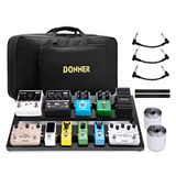 Donner Gitaar Pedaal Board Case DB-3 Aluminium Pedalboard met draagtas inclusief zelfklevende haak en lus tape met voeding montageruimte, grootte 20 '' * 11.4'' * 4''