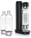 Arendo machine à eau gazeuse avec 3 bouteilles PET de 1000 ml chacune, compatible avec les cylindres de CO2 de 60 litres, degré de carbonatation finement réglable, sans BPA, pas besoin de prise de courant, noir