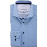 OLYMP Luxor 24/Seven Modern Fit Jersey overhemd blauw, Bedrukt
