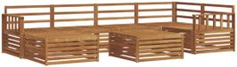 vidaXL - Ensemble de salon d'angle - 7 pièces - Naturel - Bois d'acacia massif - Table incluse