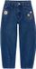 Vertbaudet Meisjesballonjeans Middenblauw Gebloemd Straight Fit 134
