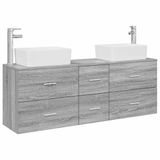 vidaXL Badkamerkastenset 3 st Grijs Sonoma 136 x 35 x 80 cm