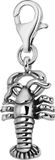Quiges 3D Kreeft Charm Hanger Verzilverd Karabijnslot voor Bedelarmband QHC141