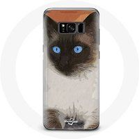 Maniacase Etui voor Samsung Galaxy S8 Plus Siamees zwart wit blauwe ogen