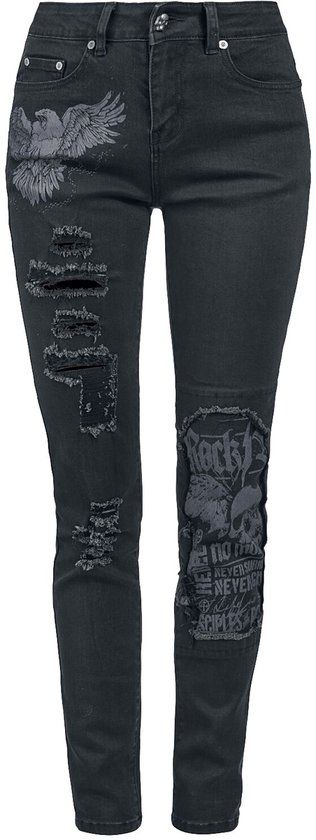 Rock Rebel by EMP Jeans met prints en scheuren - Dames - W27L30