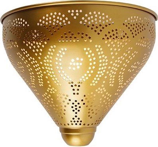 QAZQA Zayn - Oriental Wall Lamp for Indoor - 1 Light - D 11.5 cm - Gold/Brass - Living Room | Bedroom