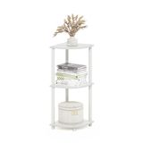 Furinno Turn-N-Tube 3-traps hoekrek, multifunctioneel rek, wit/wit