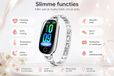 DrPhone EleganceX - Dames Smartwatch met RVS Band - Hartslag, SpO2, Temperatuur, Slaapmonitor en Notificaties – Zilver