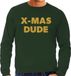 Bellatio Decorations Shoppartners Bv Foute Kersttrui sweater - x-mas dude - goud / glitters - groen - heren - kerstkleding / kerst outfit S