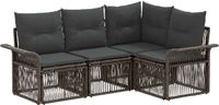 vidaXL - Tuinbank - Set - 4 - st - Grijs - poly - rattan