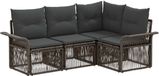 vidaXL - Banc de jardin - Set - 4 - pièces - Gris - poly - rotin