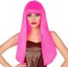 Atosa perruque de déguisement pour femmes avec cheveux longs et raides - Rose
