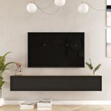 en.casa Tv-meubel Lapinlahti 180x31,5x29,5cm eiken en zwart