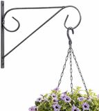 Merkloos Esschert Design Bv Muurhaak voor hangpotten - metaal - 18 x 16 cm - antraciet - hanging basket