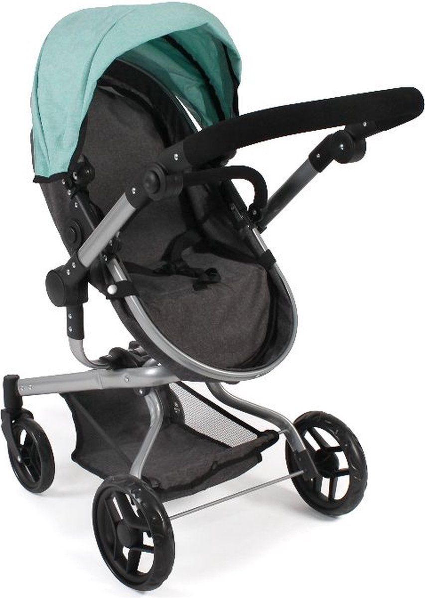 Bayer Chic 2000 Poppenwagen Yolo, 2-in-1 combipoppenwagen, antraciet, mintgroen