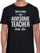 Bellatio Decorations cadeau t-shirt heren - awesome teacher - leraar bedankje - meesterdag - zwart XL