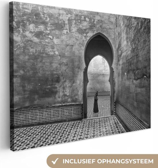 OneMillionCanvasses Canvas Schilderij - Gebouw - Deurpost - Architectuur - 40x30 cm