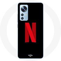 Maniacase Hoesje voor Xiaomi Mi 12 / 12X Netflix Logo rood zwarte achtergrond