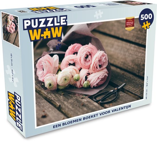 MuchoWow Puzzel Een bloemen boeket voor valentijn - Legpuzzel - Puzzel 500 stukjes