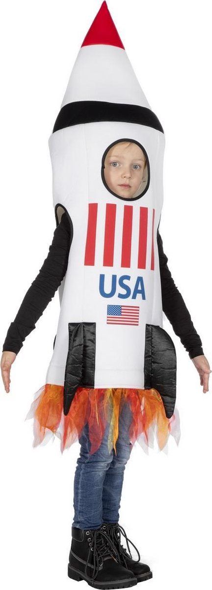 Wilbers Science Fiction & Space Kostuum | Raket Naar De Maan Nasa USA Kind Kostuum Maat 140 | Carnaval