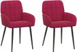 vidaXL Eetstoelen 2 stuks fluweel wijnrood 56.5 x 50 x 85 cm