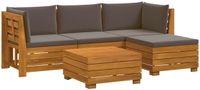 vidaXL - 5-delige Buitenbank Set Massief Acacia Hout Bruin