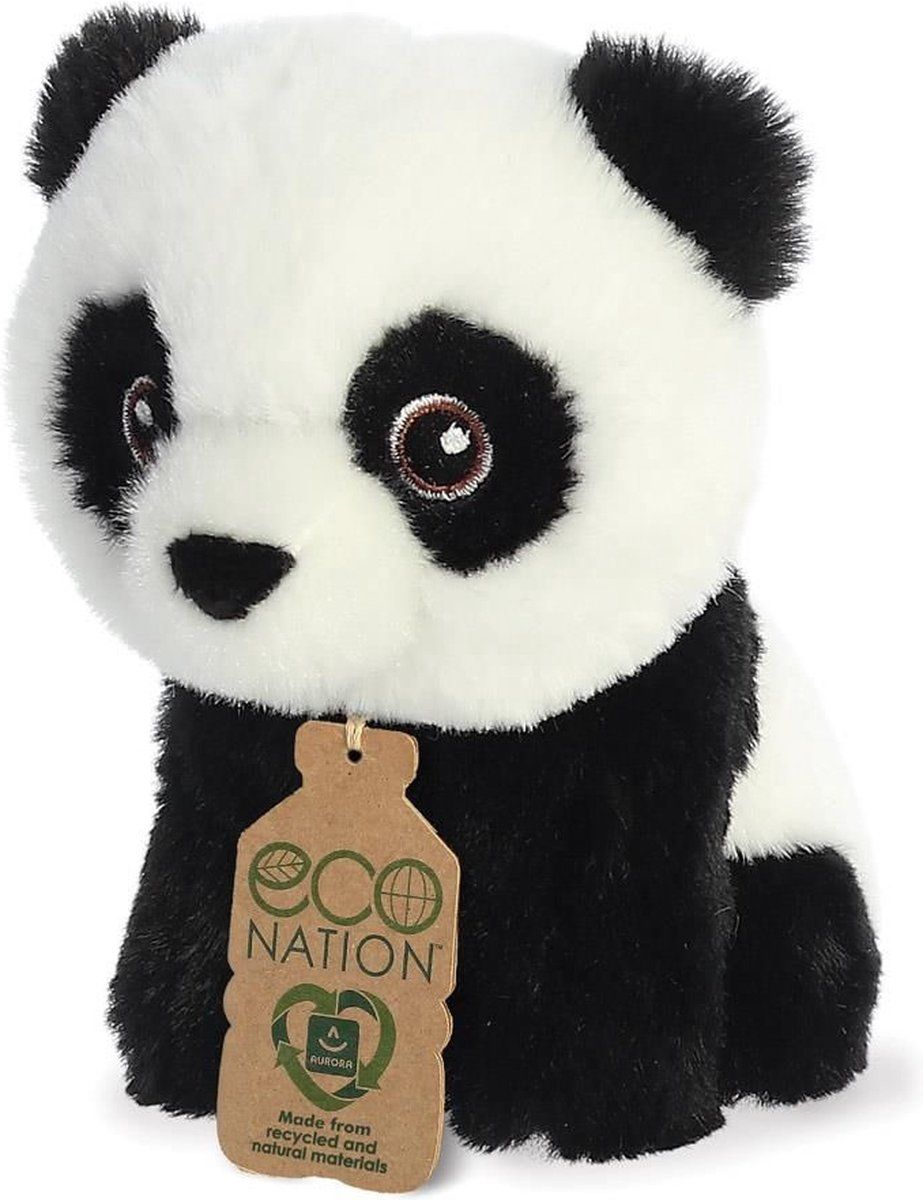 Aurora Pluche panda knuffel - 13 cm - Knuffeldier