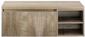 BES LED Frozen 3D Badmeubelset 120 cm - Greeplijst in Kleur - Wastafel Regaalkast met Bovenblad Grain Oak