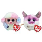TY - Teeny Puffies - Rainbow Poodle & Colby Mouse Pluche Knuffel Meerkleurig