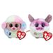 TY - Teeny Puffies - Rainbow Poodle & Colby Mouse Peluche Multicolore