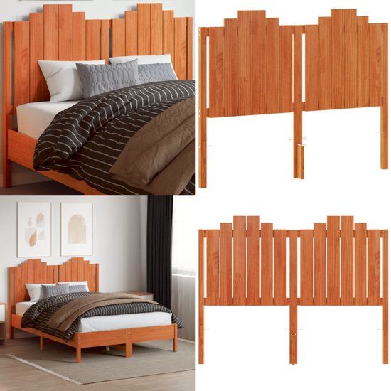 VidaXL Hoofdbord 135 cm massief grenenhout wasbruin