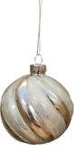Uniplant Kerstbal swirl zilver/wit 8 cm