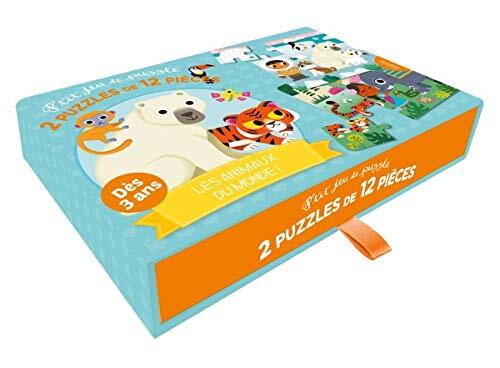 PHILIPPE AUZOU P'TIT JEU DE PUZZLE - 2 PUZZLES DE 12 PIÈCES - LES ANIMAUX DU MONDE !