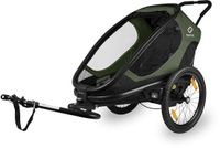 Hamax Outback Fietstrailer incl. Fietsarm & Kinderwagenwiel, groen/zwart
