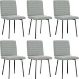 vidaXL Eetkamerstoelen 6 stuks fluweel lichtgrijs