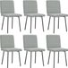 vidaXL Eetkamerstoelen 6 stuks fluweel lichtgrijs