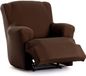 ECOMMERC3 Bi-elastische fauteuilhoes voor gewone voeten, eendelig, banksprei, relaxvoet in bruin, met bevestigingsschuim