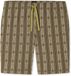 SCHIESSER Heren Pyjamabroek Short Olijfgroen Katoen Jersey Printopdruk